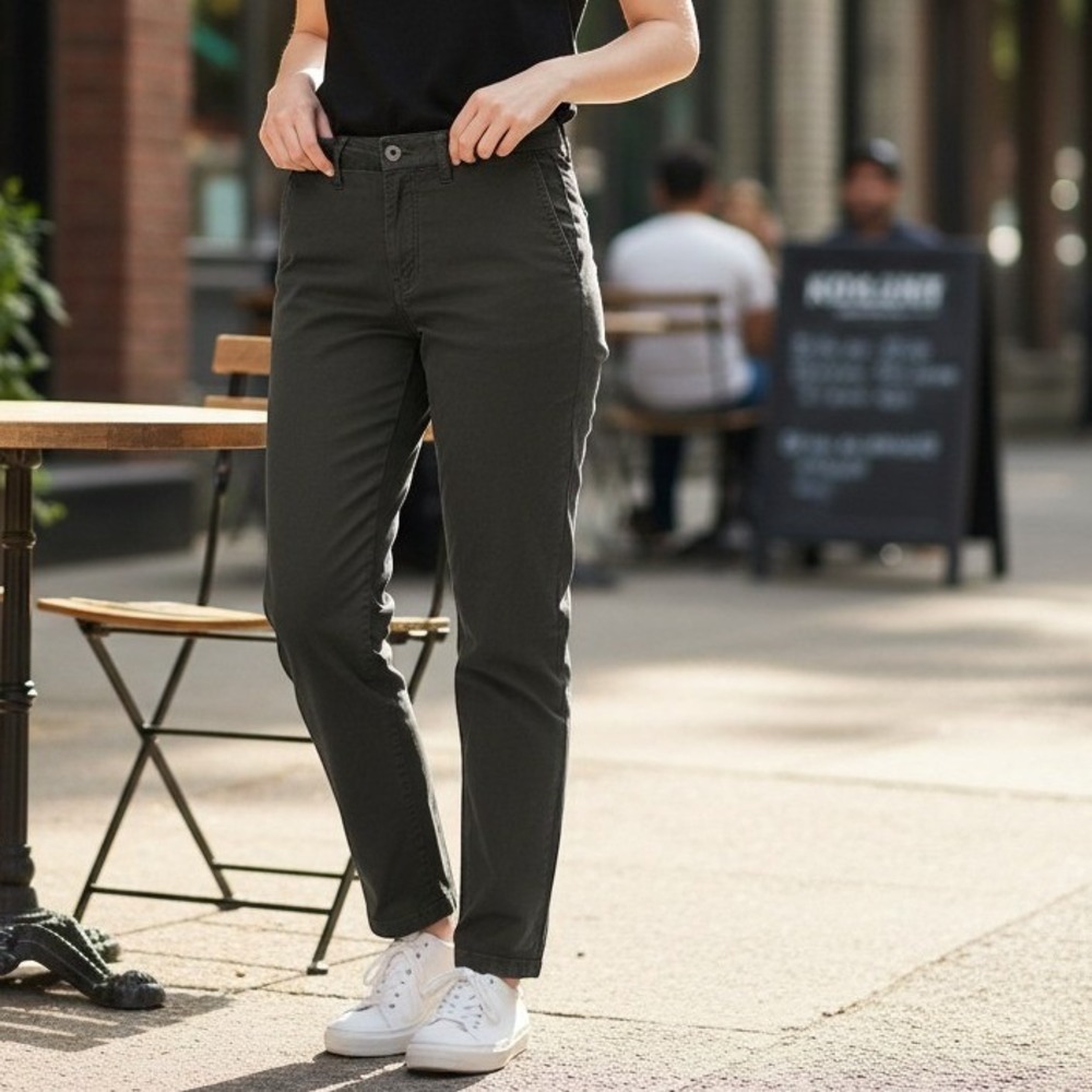 Everlane Straight Leg Chino Pants Womens 4 Black Casual Workwear